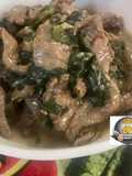 Lomo fino con espinacas