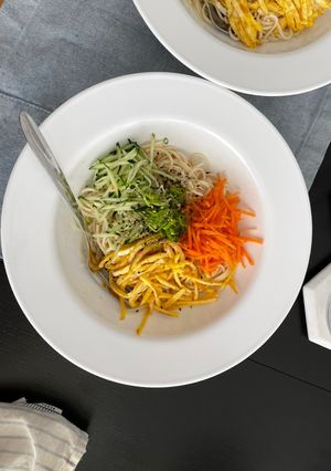 A picture of Cold Sesame Noodle Salad.