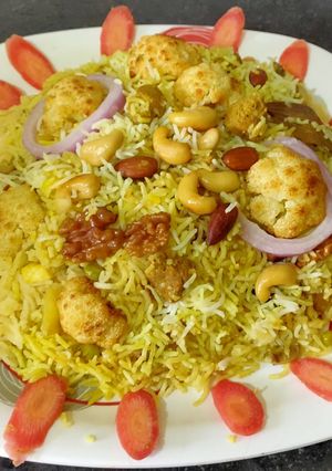 A picture of Vegetables Biryani.