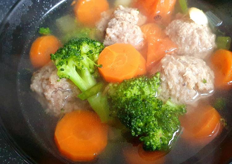 Masakan Populer Sup Bakso Brokoli (super simpel) Ala Warteg