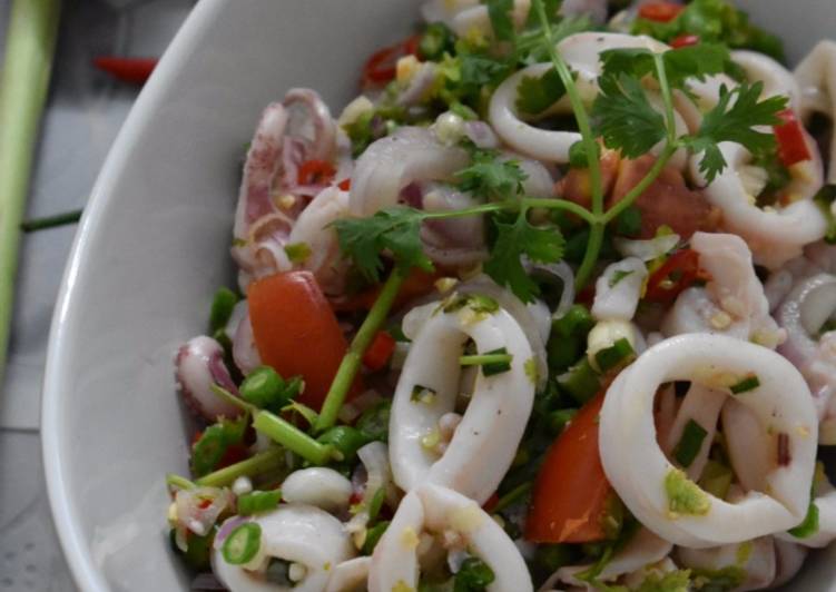 Resep Spicy Squid Salad/Kerabu Sotong Thailand, Menggugah Selera