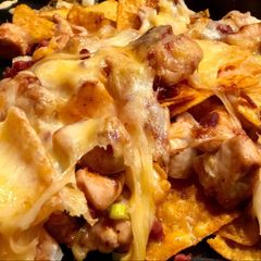 A picture of Cheesy nachos.