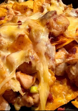 A picture of Cheesy nachos.