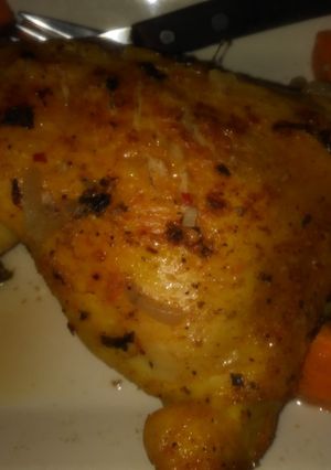 A picture of Anita's Honey Mustard Chicken And Mixed Veggies.