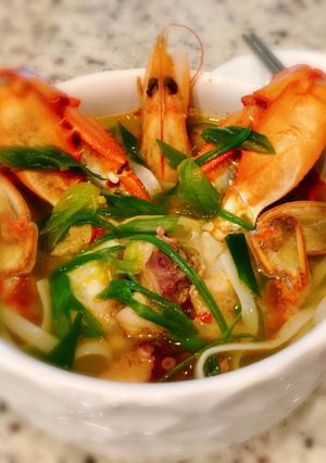 Hình của món Hủ Tíu Hải Sản.