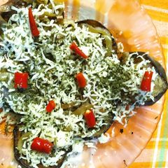 Baked eggplant A picture of Baked eggplant.