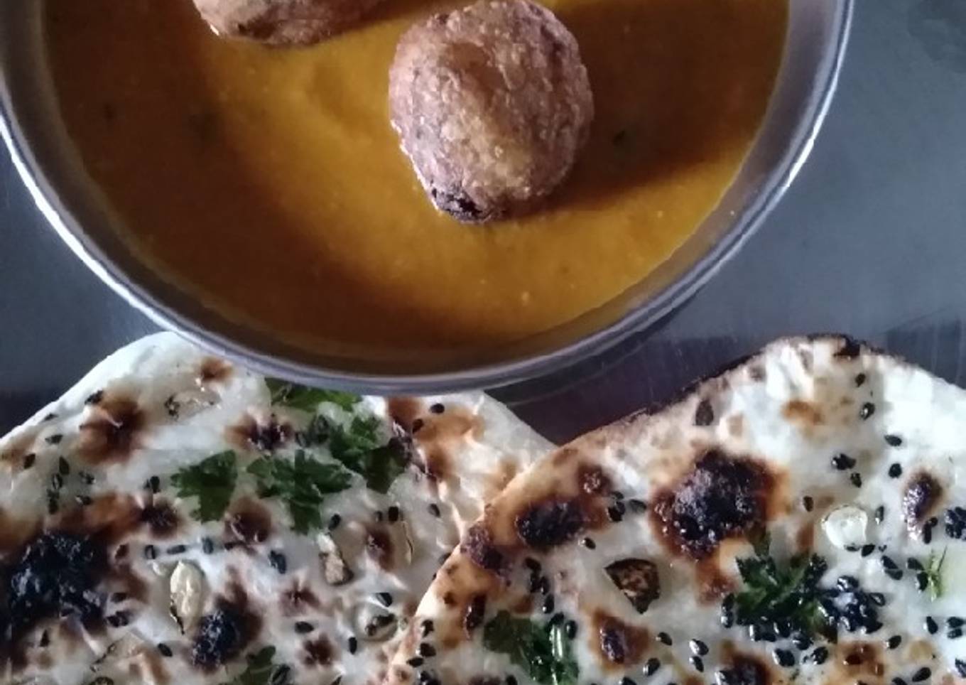 Malai kofta and Garlic Naan