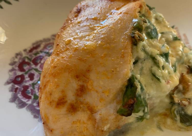 Simple Way to Make Homemade Spinach stuffed chicken breast