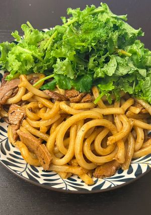 豬肉炒烏龍 的食譜成品照片