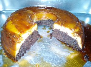Una foto de Chocoflan