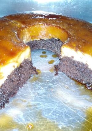 Una foto de Chocoflan