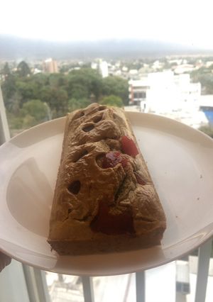 Una foto de Budín de vainilla y membrillo saludable con avena en licuadora