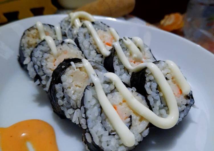 Cara Gampang Membuat Weekend 21 GA 3 : Crabstick Sushi!, Enak Banget