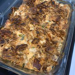 A picture of French onion low carb casserole.