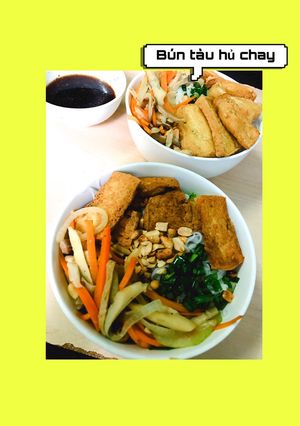 Hình của món Bún đậu hũ chay.