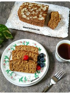 Foto resep Almond Oat Banana Cake (Gluten Free)