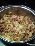 Kielbasa and noodles
