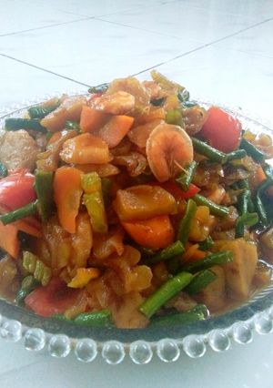 Foto resep 62.Oseng kecap pare bakso udang