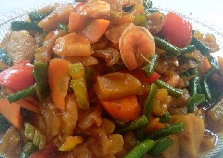 Resep 62.Oseng kecap pare bakso udang Anti Gagal