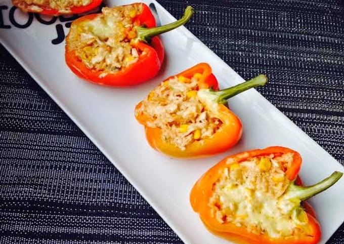 Stuffed Capsicum with Chicken and Rice