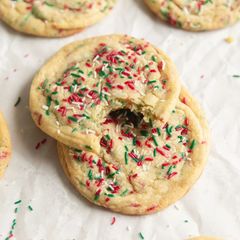 A picture of Soft and Chewy Christmas Sprinkle Sugar Cookies.
