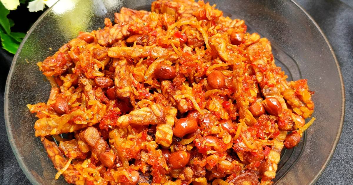 Orek Tempe Teri Kacang Pedas