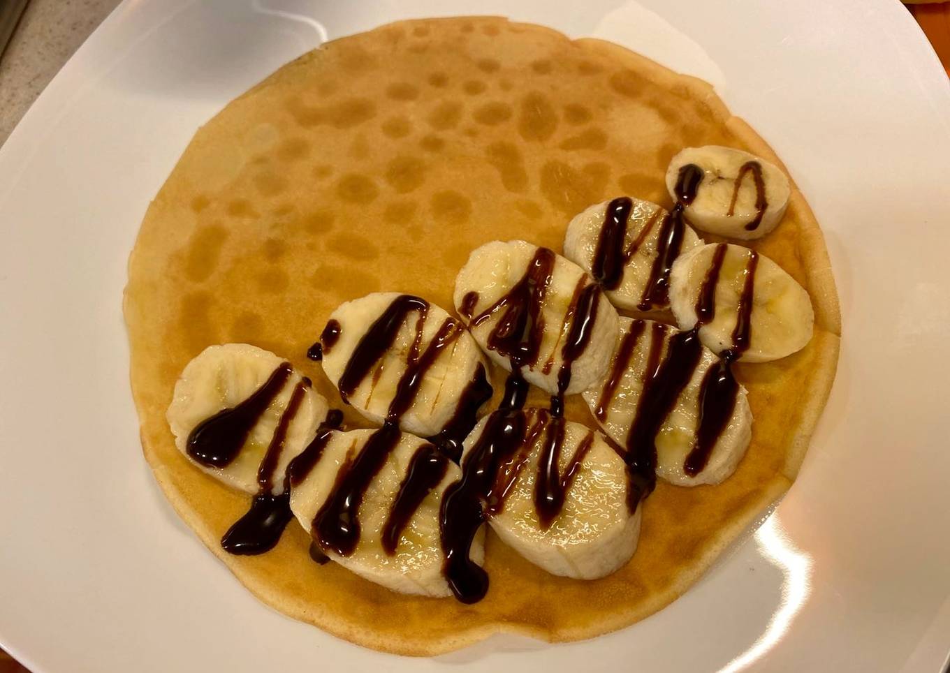 Crepes sin lactosa con plátano y chocolate negro