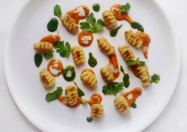 Steps to Prepare Award-winning Cauliflower Gnocchi with Creamy Tikka Masala and Mint Chutney: