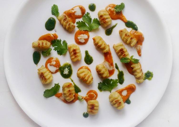 Steps to Prepare Any-night-of-the-week Cauliflower Gnocchi with Creamy Tikka Masala and Mint Chutney: