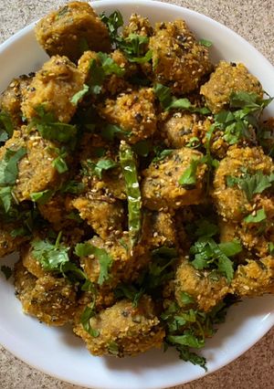 A picture of Bottle gourd dumplings (Dudhina muthia.