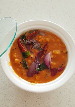 A picture of Dal Curry / Yellow Lentils Curry / Sambar.