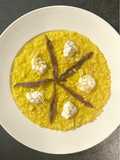 Risotto allo zafferano, stracciatella e alici