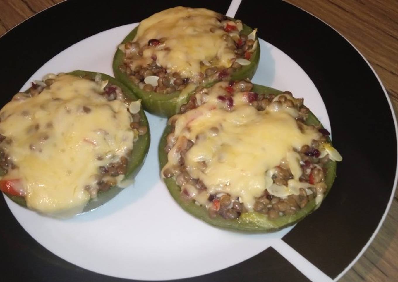 Zapallitos rellenos con lentejas