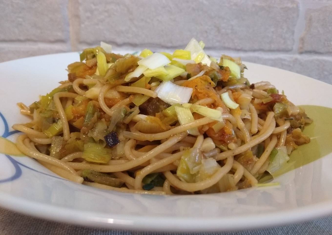 Pasta integral con verduras