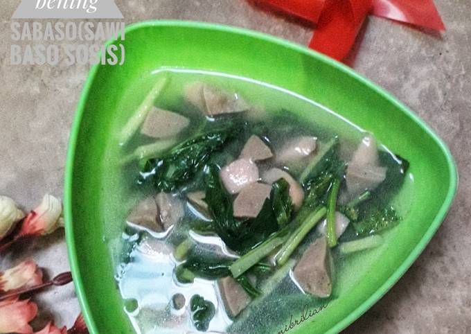 Resep Sayur Bening Sabaso Sawi Baso Sosis Oleh Ani Brilian Cookpad