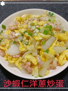 沙蝦仁洋蔥炒蛋(簡單料理) 的食譜成品照片