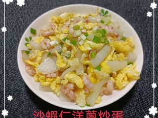 沙蝦仁洋蔥炒蛋(簡單料理)