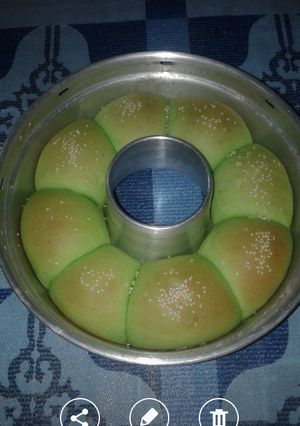 Foto resep Roti sobek susu pandan