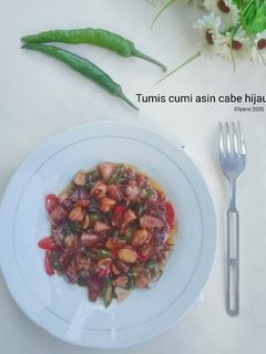 Foto resep Tumis cumi asin cabe hijau