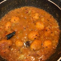 A picture of Masoor Daal dumpling in bottleguard gravy#masoor daal.