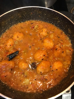 A picture of Masoor Daal dumpling in bottleguard gravy#masoor daal.