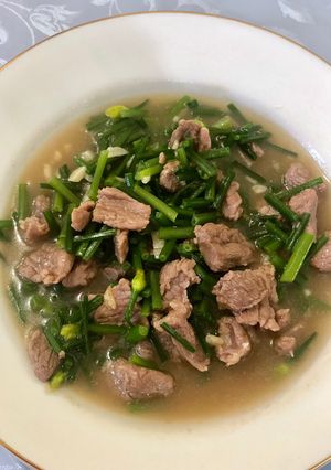 Foto resep Bunga Kucai cah Daging