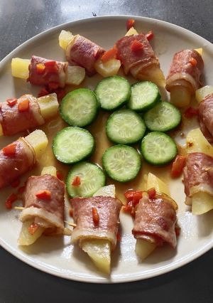 A picture of Bacon-Wrapped Potato Rolls.