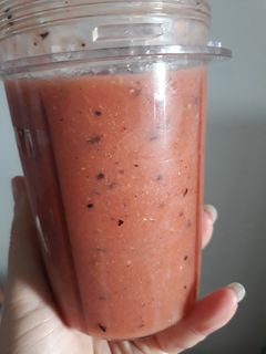 Foto resep Jus Sehat Semangka Jeruk Pir Anggur Kiwi Flaxseed