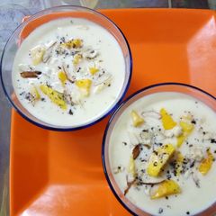 A picture of Mango Rasmalai.
