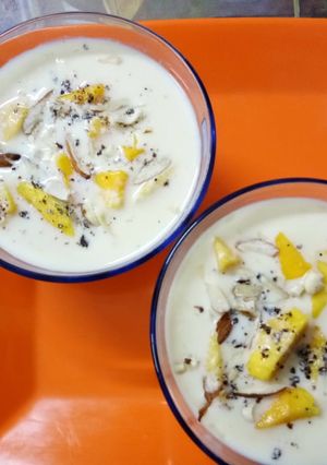 A picture of Mango Rasmalai.