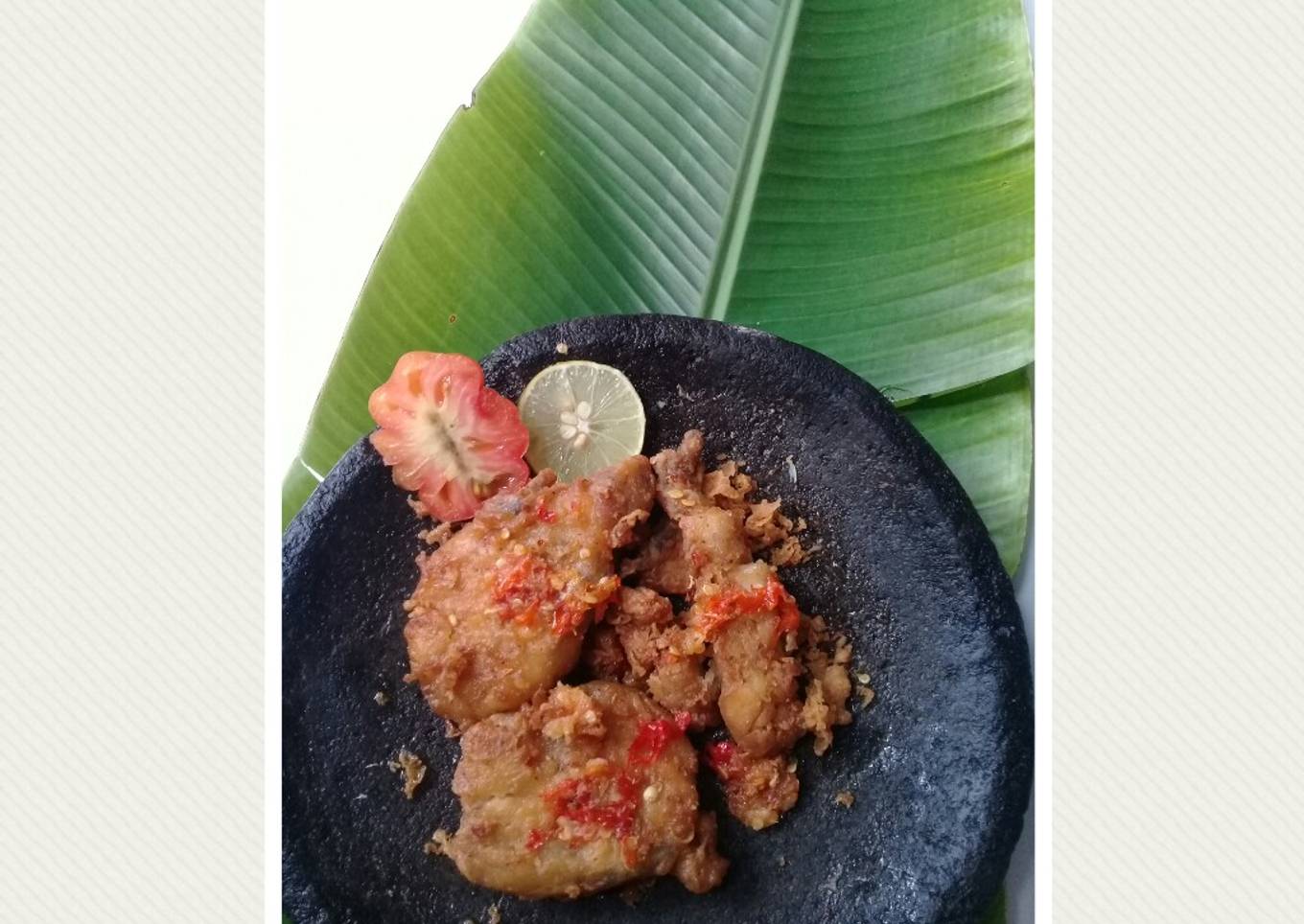 Ayam geprek cobek ala lintang