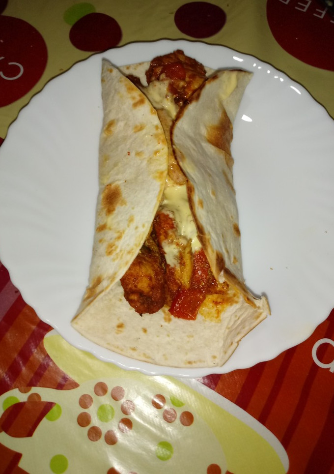 Una foto de Fajita de pollo a lo tandoori