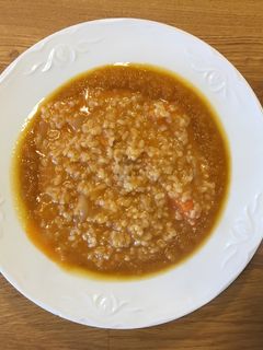 Una foto de Arroz con calabaza y sobrasada