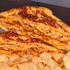 Piri Piri chicken/cheese Monte Cristo A picture of Piri Piri chicken/cheese Monte Cristo.